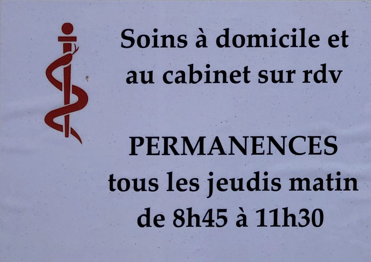 Permanences - Soins à domicile et au cabinet